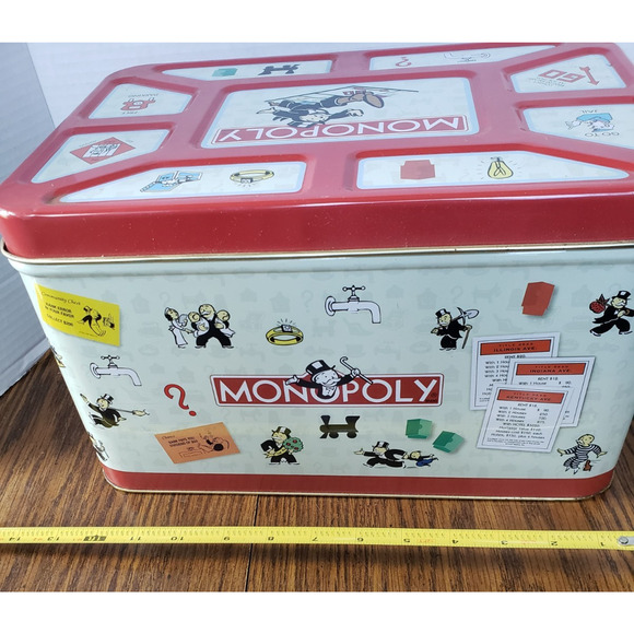 Vintage Hasbro Monopoly Large Popcorn Tin Toy Chest 1998 - Picture 10 of 11